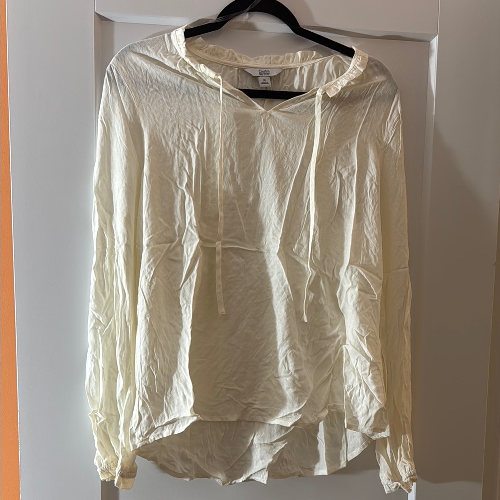 Cream Relaxed Blouse Style Shirt